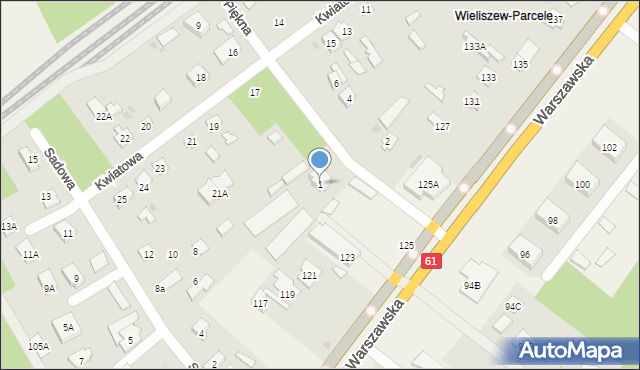 Michałów-Reginów, Piękna, 1, mapa Michałów-Reginów