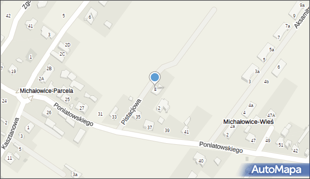Michałowice-Wieś, Pistacjowa, 4, mapa Michałowice-Wieś