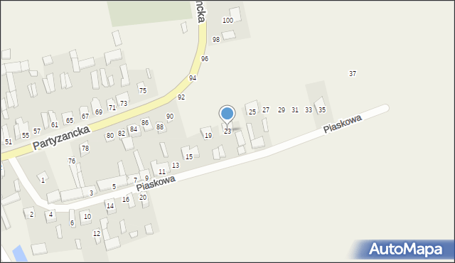 Michów, Piaskowa, 23, mapa Michów