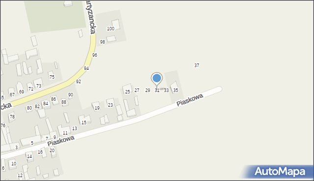 Michów, Piaskowa, 31, mapa Michów