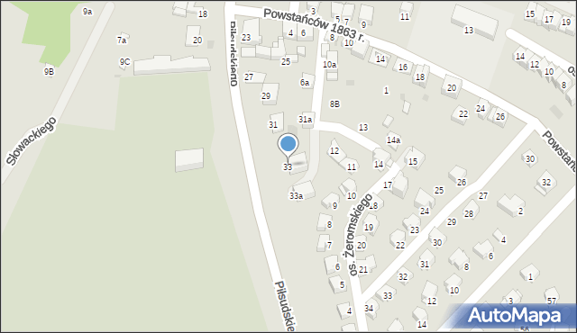 Miechów, Piłsudskiego Józefa, marsz., 33, mapa Miechów