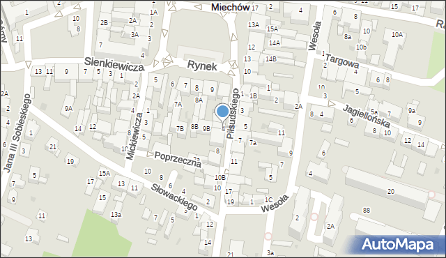 Miechów, Piłsudskiego Józefa, marsz., 4, mapa Miechów