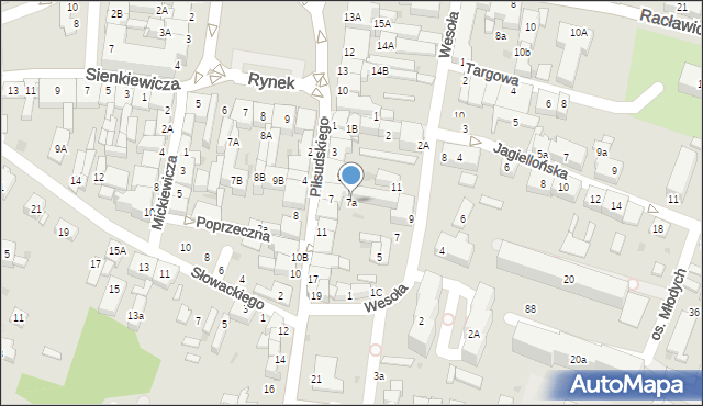 Miechów, Piłsudskiego Józefa, marsz., 7a, mapa Miechów