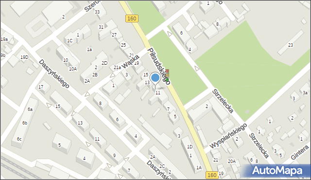 Międzychód, Piłsudskiego Józefa, marsz., 11a, mapa Międzychód