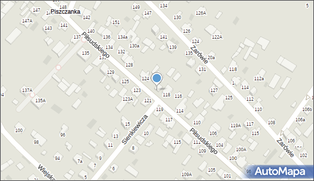 Międzyrzec Podlaski, Piłsudskiego Józefa, marsz., 120, mapa Międzyrzec Podlaski