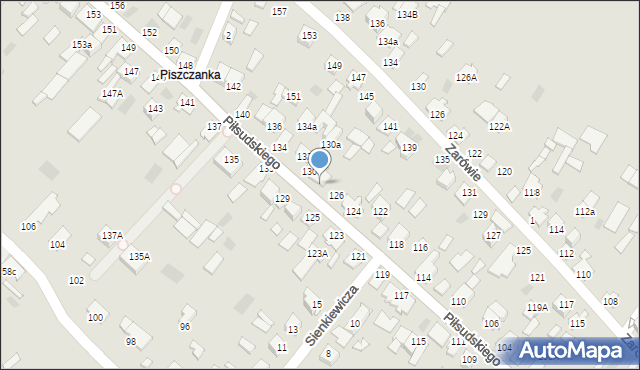 Międzyrzec Podlaski, Piłsudskiego Józefa, marsz., 128, mapa Międzyrzec Podlaski