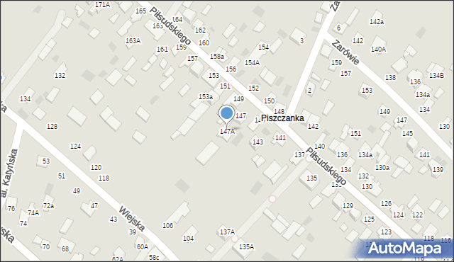 Międzyrzec Podlaski, Piłsudskiego Józefa, marsz., 147A, mapa Międzyrzec Podlaski