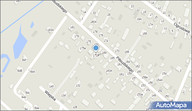 Międzyrzec Podlaski, Piłsudskiego Józefa, marsz., 171A, mapa Międzyrzec Podlaski