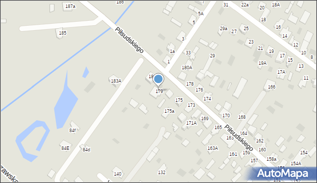 Międzyrzec Podlaski, Piłsudskiego Józefa, marsz., 179, mapa Międzyrzec Podlaski