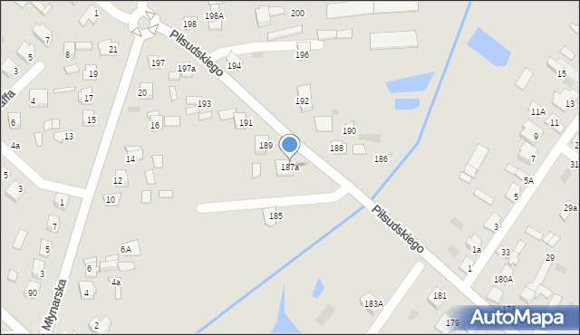 Międzyrzec Podlaski, Piłsudskiego Józefa, marsz., 187a, mapa Międzyrzec Podlaski