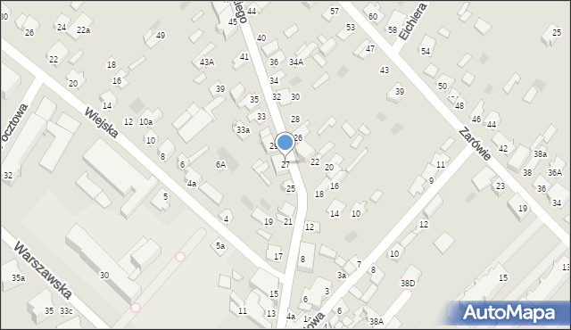 Międzyrzec Podlaski, Piłsudskiego Józefa, marsz., 27, mapa Międzyrzec Podlaski