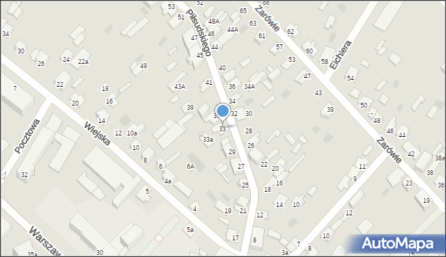 Międzyrzec Podlaski, Piłsudskiego Józefa, marsz., 33, mapa Międzyrzec Podlaski