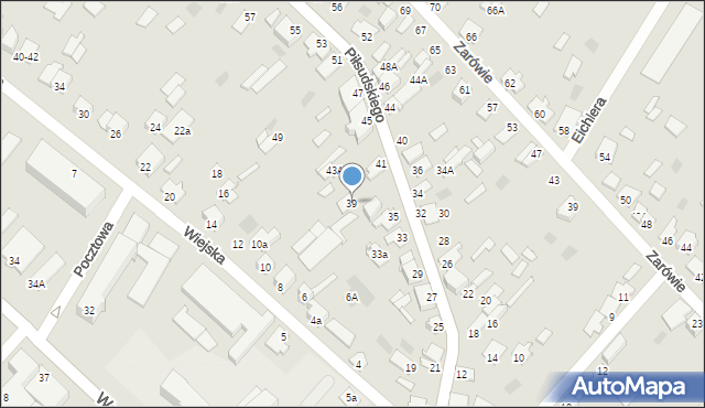 Międzyrzec Podlaski, Piłsudskiego Józefa, marsz., 39, mapa Międzyrzec Podlaski