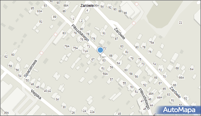 Międzyrzec Podlaski, Piłsudskiego Józefa, marsz., 65, mapa Międzyrzec Podlaski