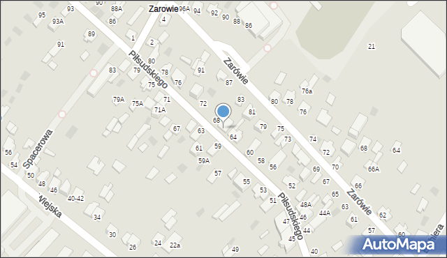 Międzyrzec Podlaski, Piłsudskiego Józefa, marsz., 66, mapa Międzyrzec Podlaski