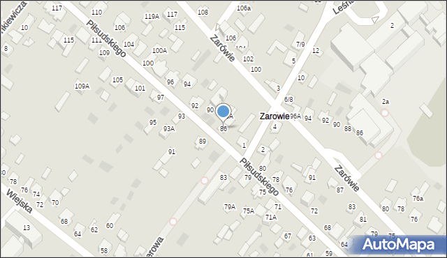 Międzyrzec Podlaski, Piłsudskiego Józefa, marsz., 86, mapa Międzyrzec Podlaski