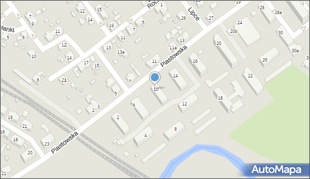 Międzyrzecz, Piastowska, 2a, mapa Międzyrzecz