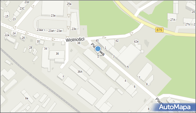 Mielec, Piaskowa, 2, mapa Mielca