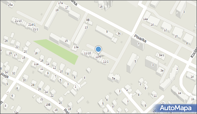 Mielec, Pisarka, 11/5, mapa Mielca