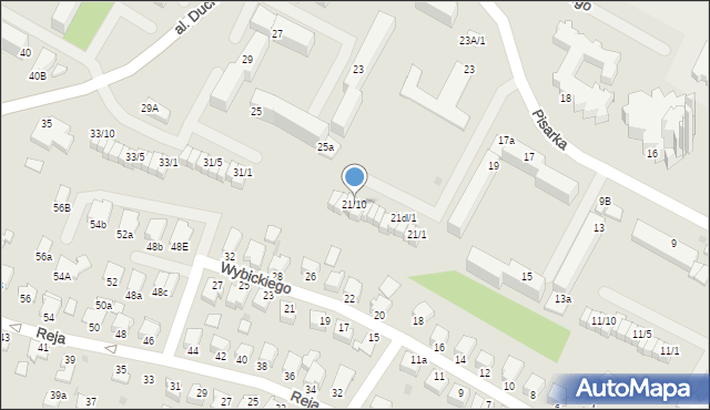 Mielec, Pisarka, 21/10, mapa Mielca