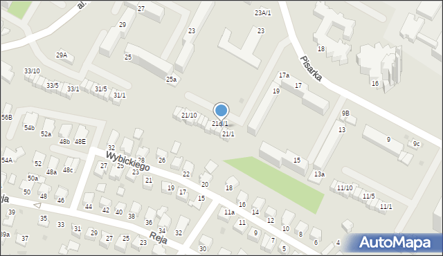 Mielec, Pisarka, 21/3, mapa Mielca