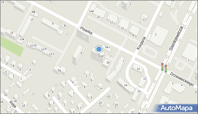 Mielec, Pisarka, 3, mapa Mielca