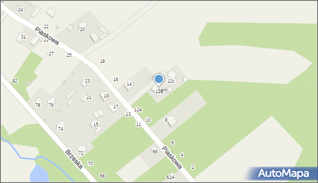 Mielnik, Piaskowa, 12B, mapa Mielnik