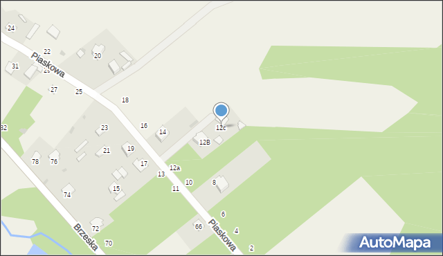 Mielnik, Piaskowa, 12c, mapa Mielnik