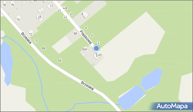 Mielnik, Piaskowa, 1d, mapa Mielnik