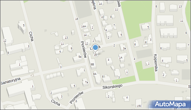 Mielno, Pionierów, 10, mapa Mielno