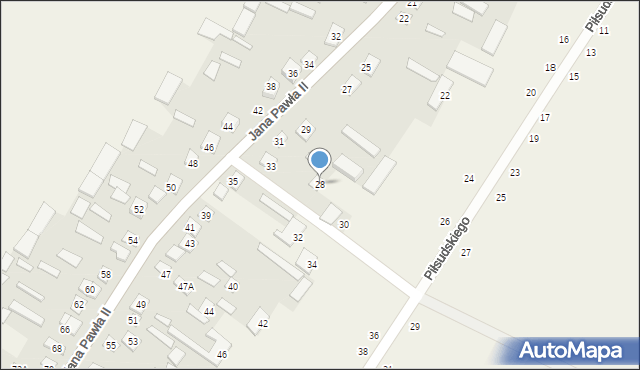 Mień, Piłsudskiego Józefa, marsz., 28, mapa Mień