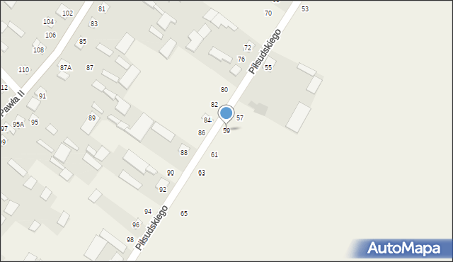 Mień, Piłsudskiego Józefa, marsz., 59, mapa Mień