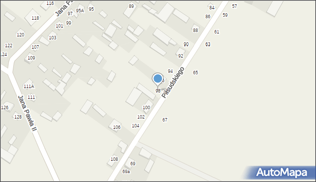 Mień, Piłsudskiego Józefa, marsz., 98, mapa Mień