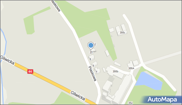 Mikołów, Piaskowa, 10, mapa Mikołów
