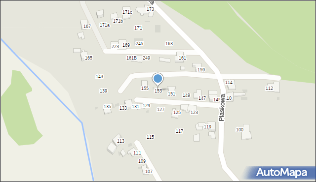 Mikołów, Piaskowa, 153, mapa Mikołów