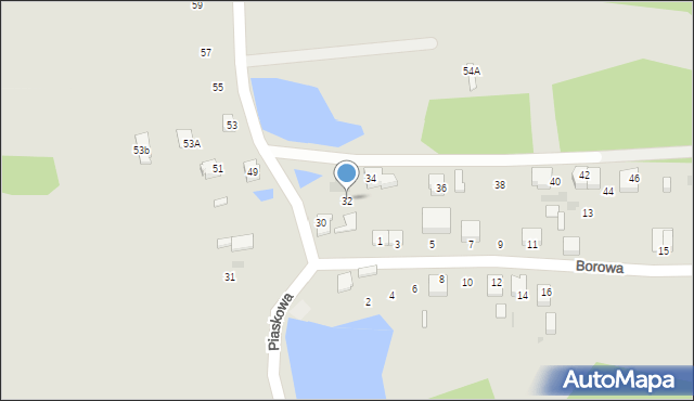 Mikołów, Piaskowa, 32, mapa Mikołów