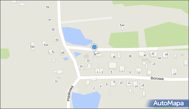 Mikołów, Piaskowa, 34, mapa Mikołów