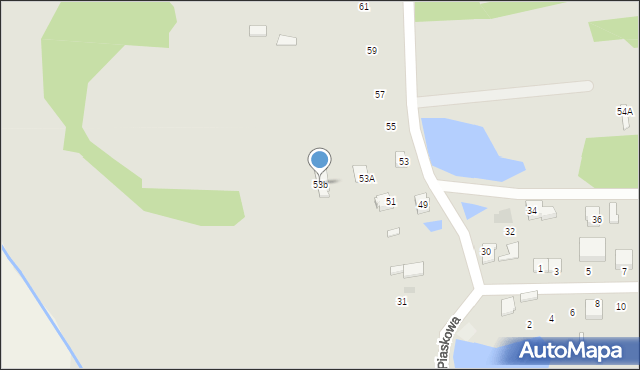 Mikołów, Piaskowa, 53b, mapa Mikołów