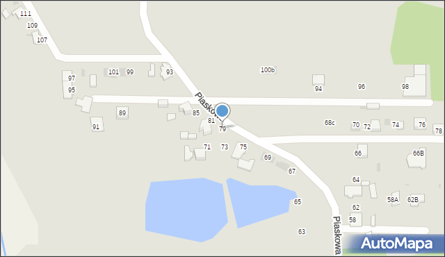 Mikołów, Piaskowa, 79, mapa Mikołów