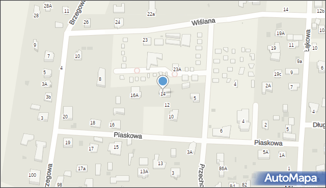 Mikoszewo, Piaskowa, 14, mapa Mikoszewo