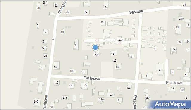 Mikoszewo, Piaskowa, 16A, mapa Mikoszewo
