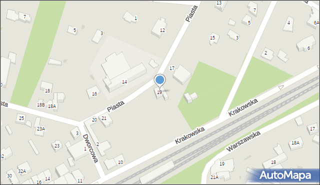 Milanówek, Piasta, 19, mapa Milanówek