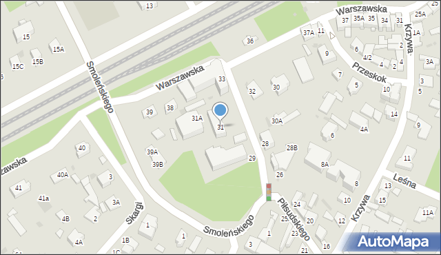 Milanówek, Piłsudskiego Józefa, marsz., 31, mapa Milanówek