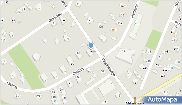 Milanówek, Piłsudskiego Józefa, marsz., 7, mapa Milanówek