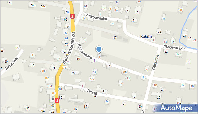 Milówka, Piastowska, 3, mapa Milówka