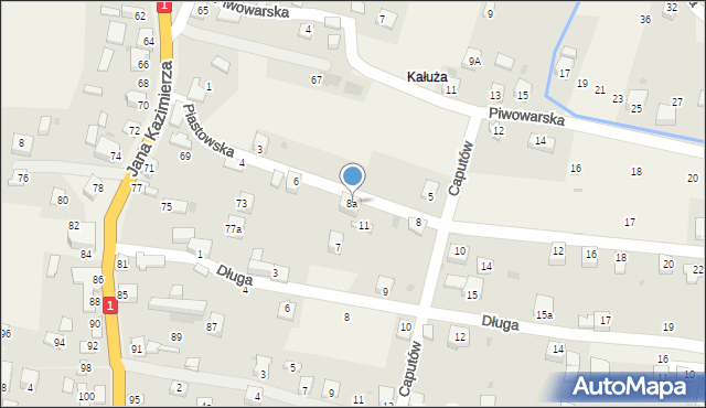 Milówka, Piastowska, 8a, mapa Milówka