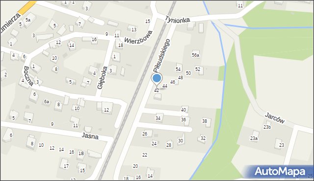 Milówka, Piłsudskiego Józefa, marsz., 42, mapa Milówka