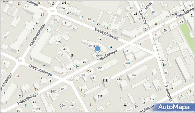 Mińsk Mazowiecki, Piłsudskiego Józefa, marsz., 36, mapa Mińsk Mazowiecki