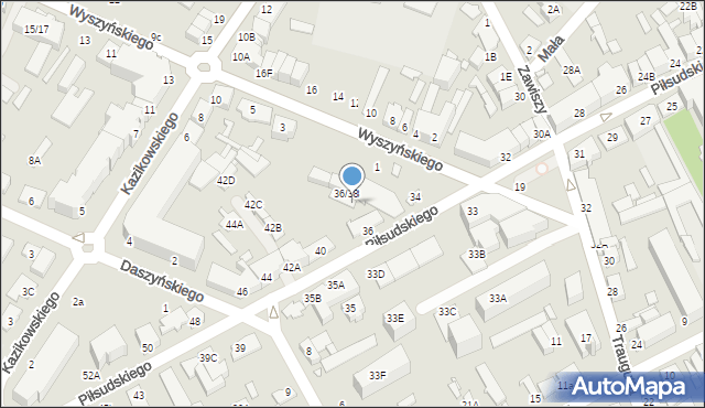 Mińsk Mazowiecki, Piłsudskiego Józefa, marsz., 38, mapa Mińsk Mazowiecki