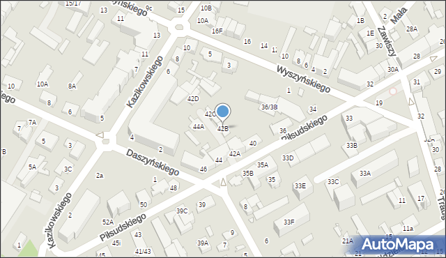 Mińsk Mazowiecki, Piłsudskiego Józefa, marsz., 42B, mapa Mińsk Mazowiecki